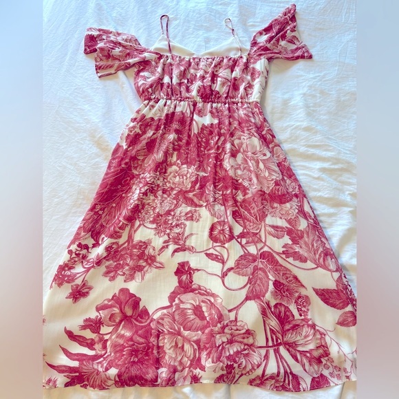 Ann Taylor Loft Floral Cold Shoulder Midi Dress - Picture 2 of 5